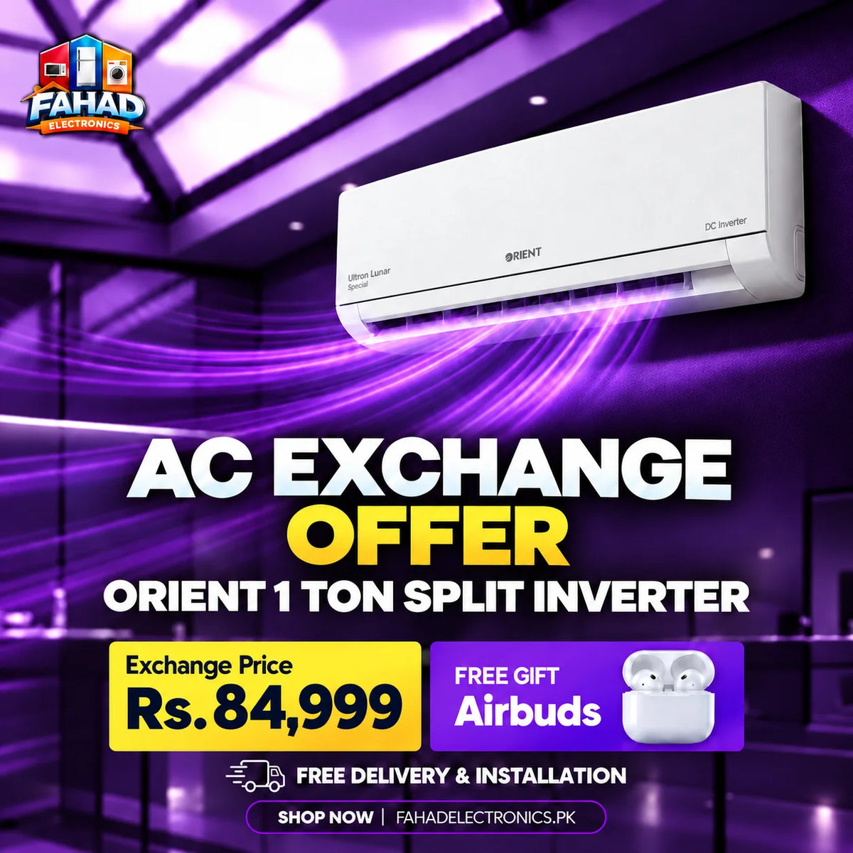 Orient 1 Ton Split Inverter AC