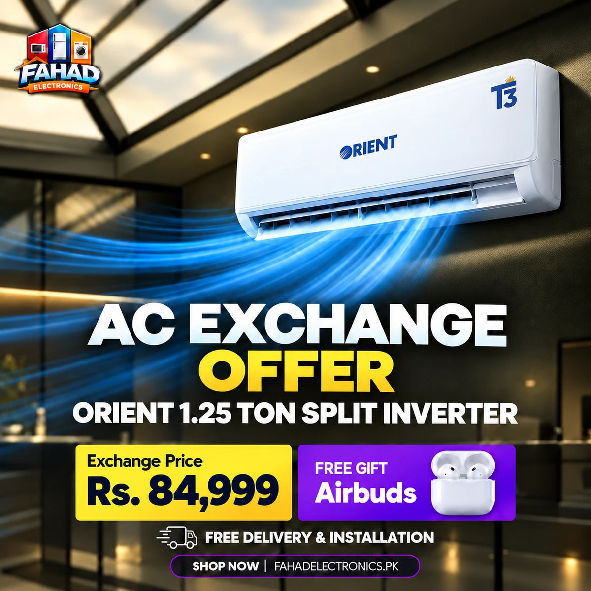Orient 1.25 Ton Split Inverter AC