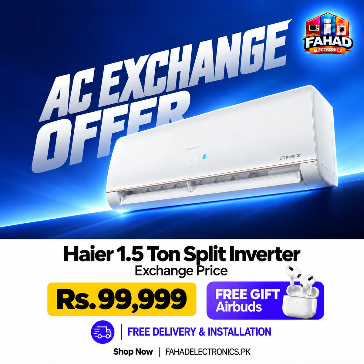 Haier 1.5 Ton Split Inverter AC
