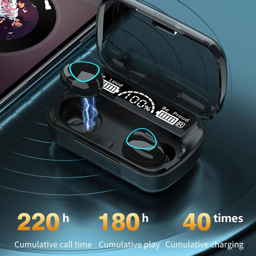 M10 Wireless Headphones Bluetooth 5.0 Earphones HIFI Stereo Earbuds Waterproof Headsets 2000mAh Charging Box Earphone