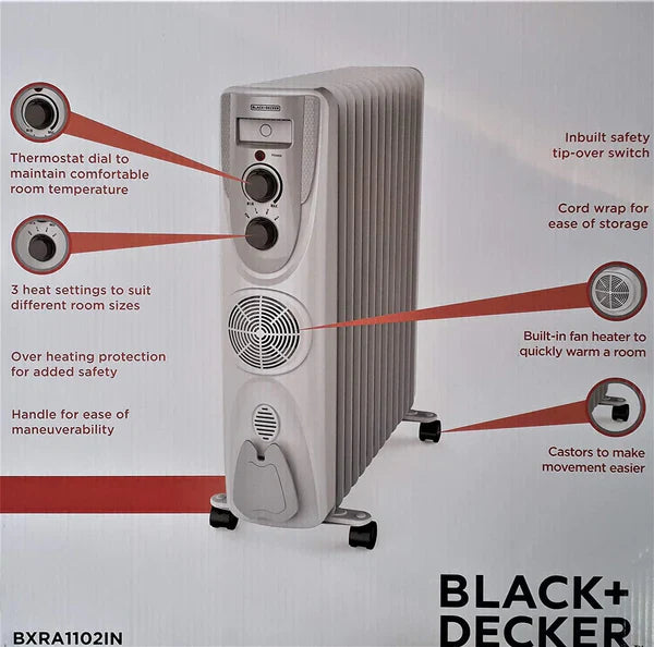 Black & Decker Oil Filled Room Heater BXRA1302IN