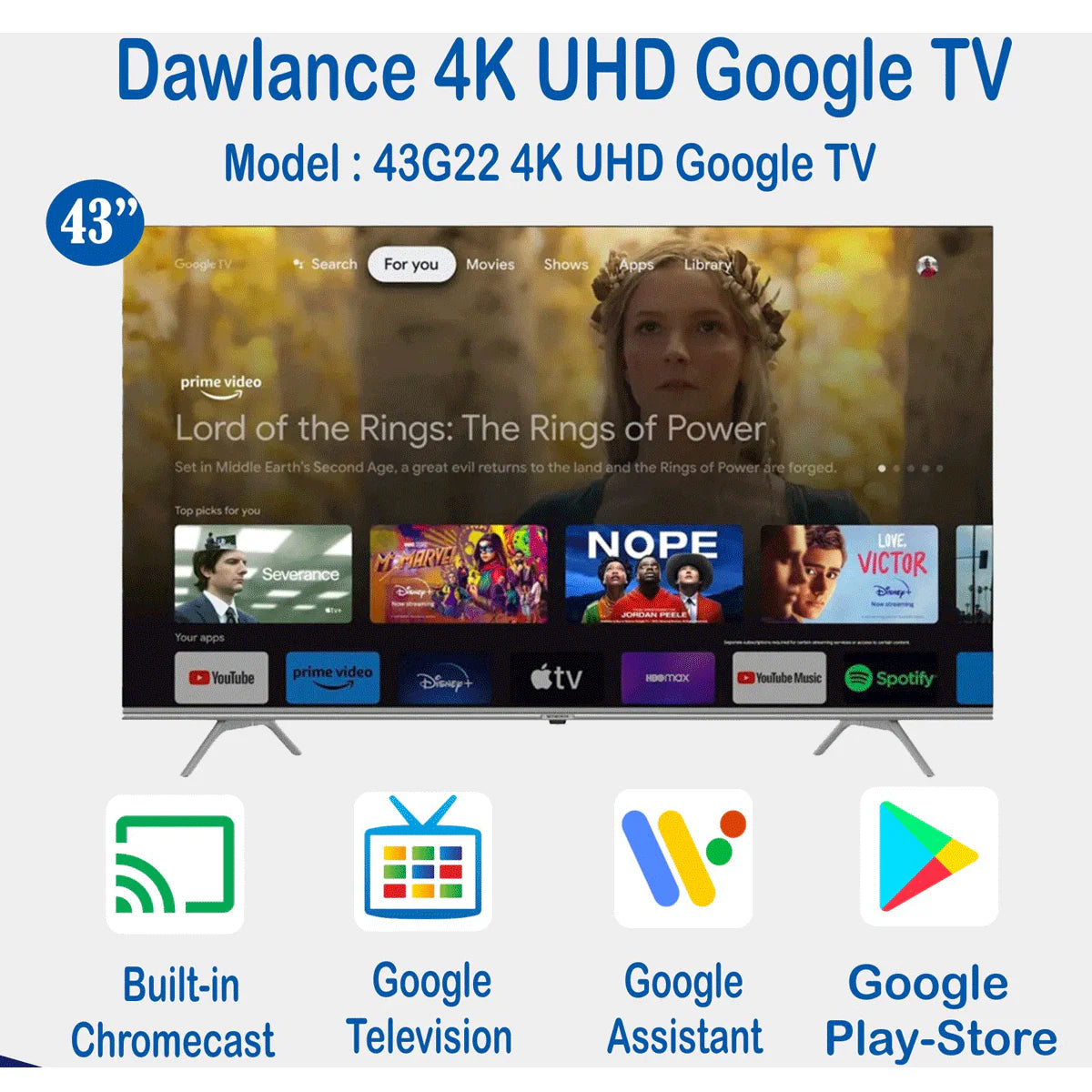 Dawlance Radiant Series Google TV 43" G22 4K UHD