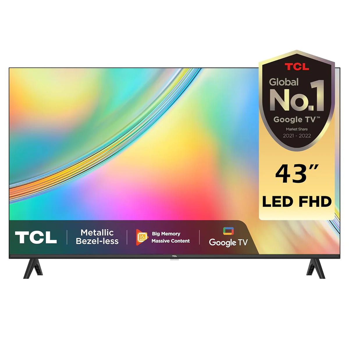 TCL 43 Inch FHD LED Google TV Metallic Bezel-less Design 43S5400