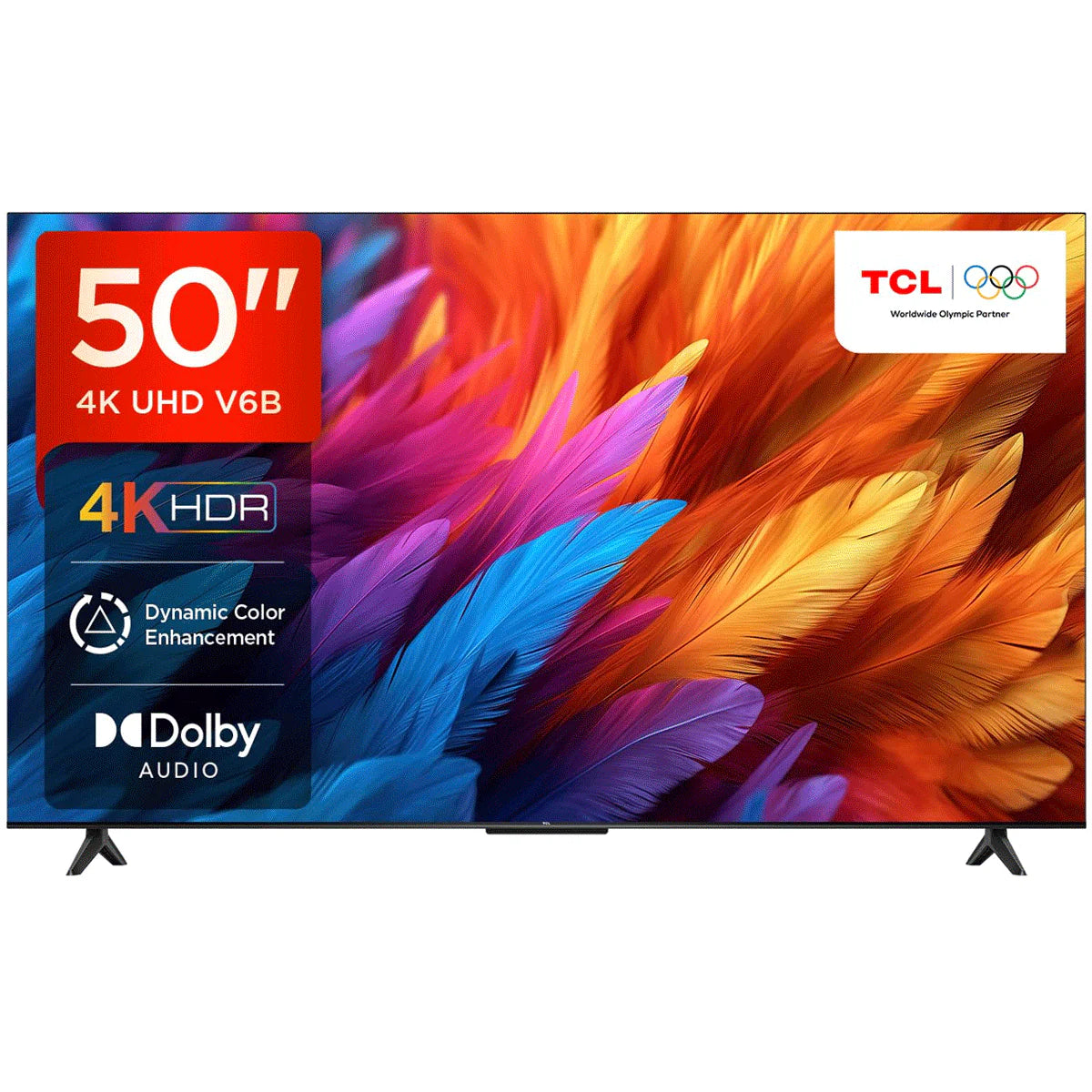 TCL 126 cm (50 inches) Metallic Bezel-Less Series 4K Ultra HD Smart LED Google TV 50V6B (Black)