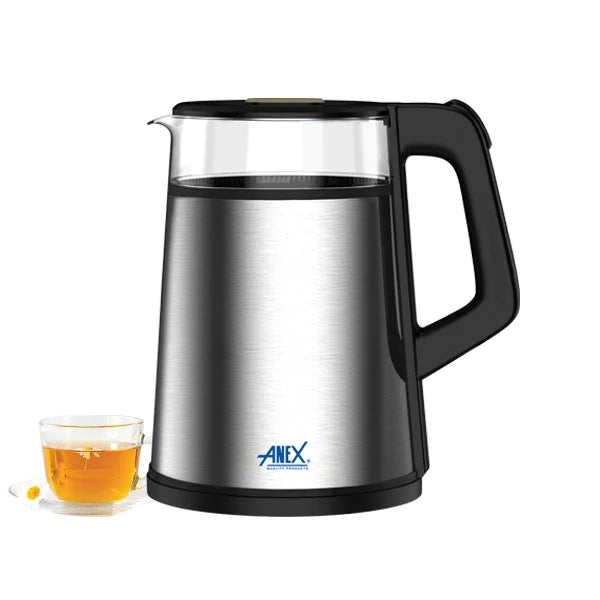 Anex AG-4066 Deluxe  1.5litr Kettle Steel & Glass Body