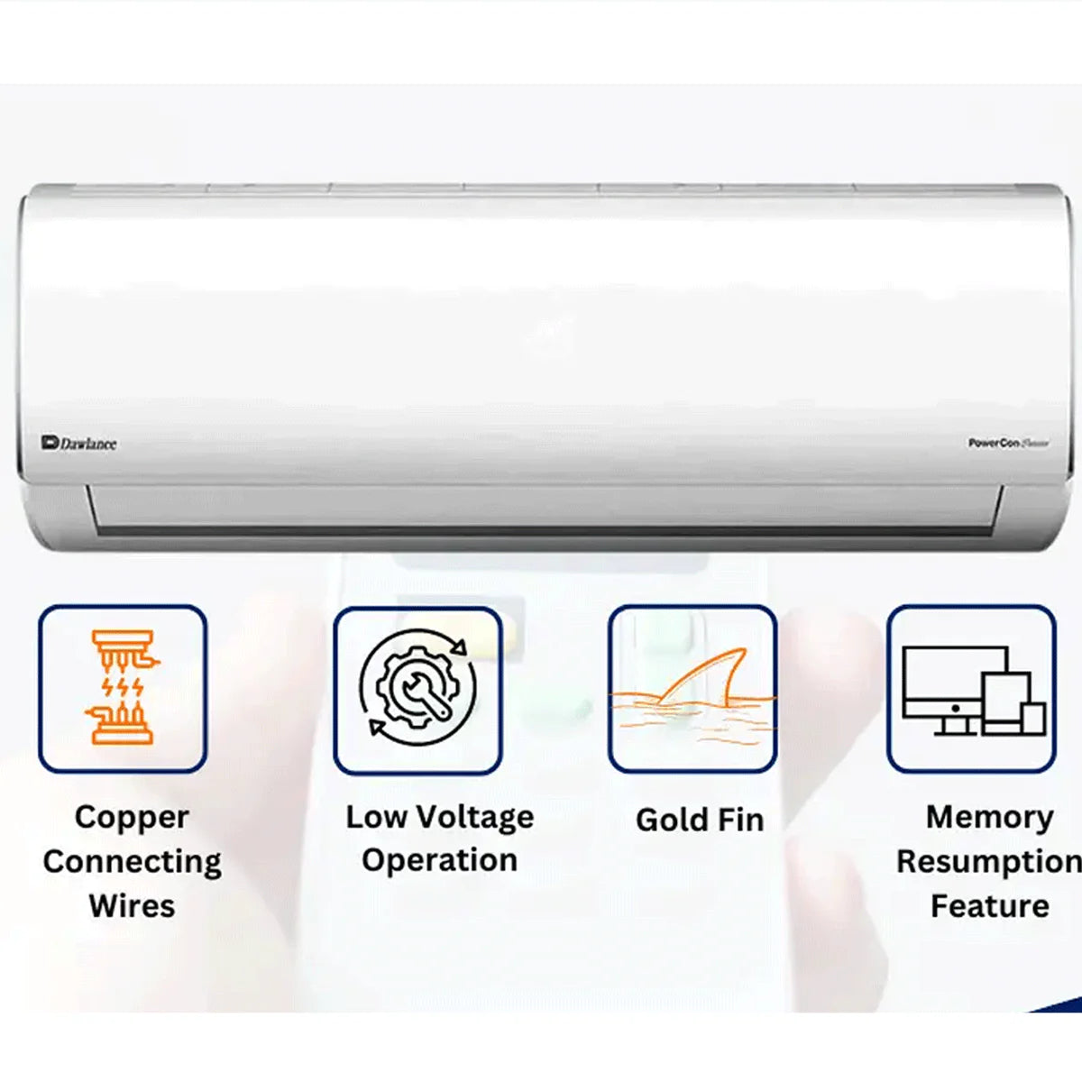 Dawlance Ac  1 Ton Dc Inverter Model Powercon 15 (Heat & Cool) Latest Model | Gold Fins | 100% Copper Condenser